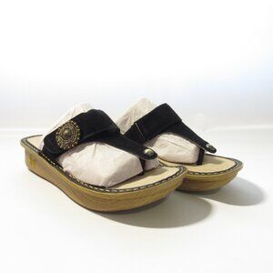 Alegria Leather Thong Sandals Carina Black Size EU 40, US 9.5-10